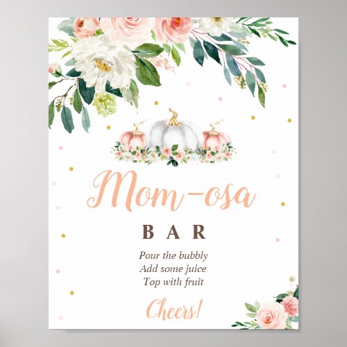 Pumpkin Blush Pink And Gold Mom_osa Bar Sign