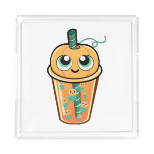 Pumpkin Boba Jellyfish Acrylic Tray