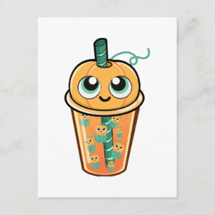 Pumpkin Boba Jellyfish Enclosure Card