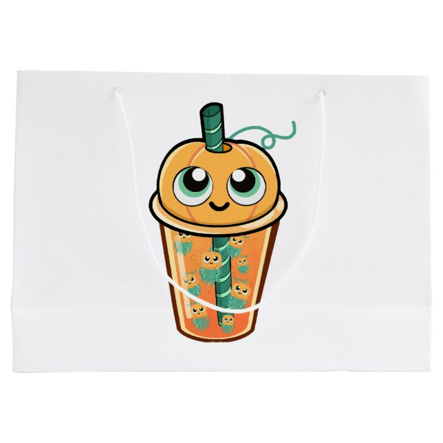 Pumpkin Boba Jellyfish Large Gift Bag (Back)