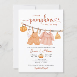 Pumpkin Boho Baby Clothes Baby Shower Invitation
