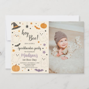 Pumpkin Boo 1st Birthday Invitation Hey Boo Hall