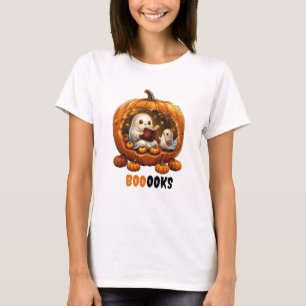Pumpkin Book Reader Shirt Halloween Costume Tee