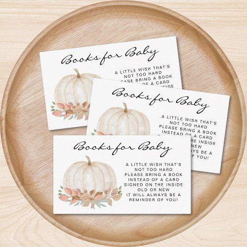 Pumpkin Book Request Baby Shower Enclosure Card