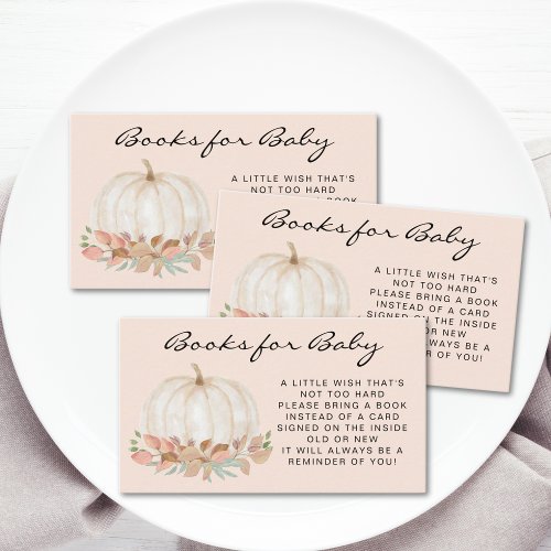 Pumpkin Book Request Baby Shower Enclosure Card