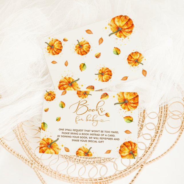 Pumpkin Books For Baby Baby Shower  Enclosure Card (Creator Uploaded)