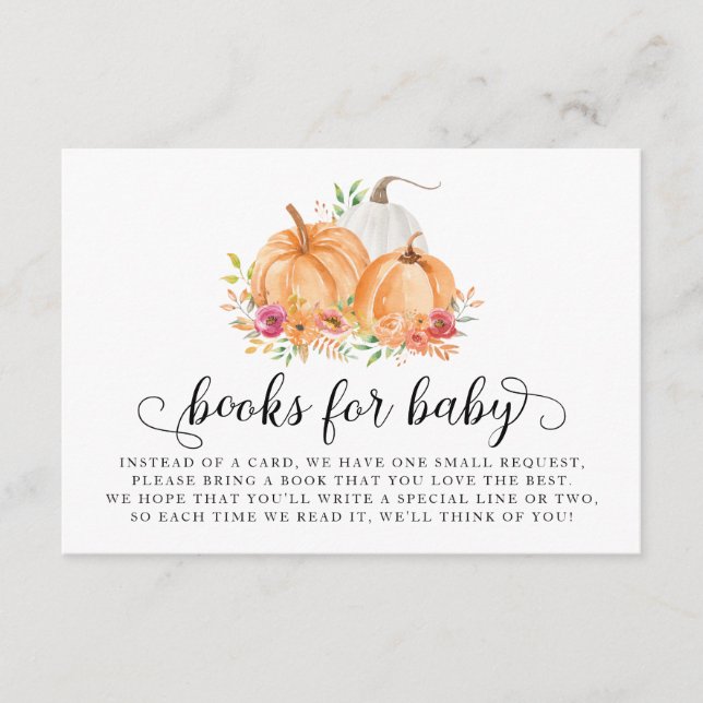 Pumpkin Books For Baby Book Request Card (Front)