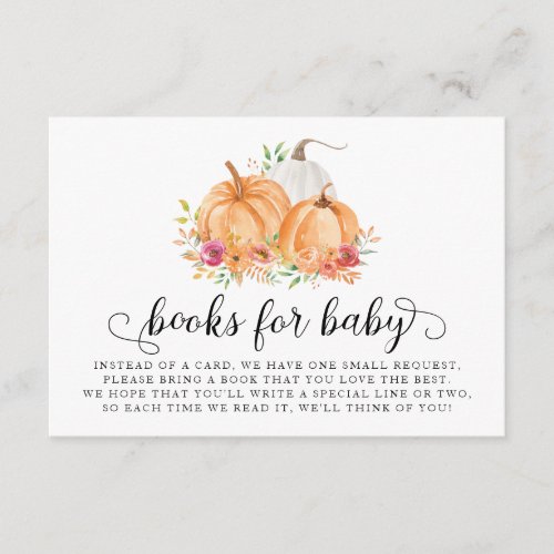 Pumpkin Books For Baby Book Request Card