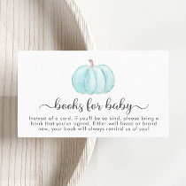 Pumpkin Books For Baby Boy Shower Enclosure Card