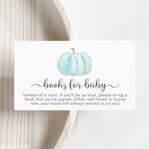 Pumpkin Books For Baby Boy Shower Enclosure Card