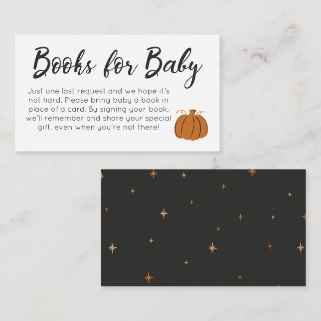 Pumpkin Books for Baby Enclosure Card (Front/Back)