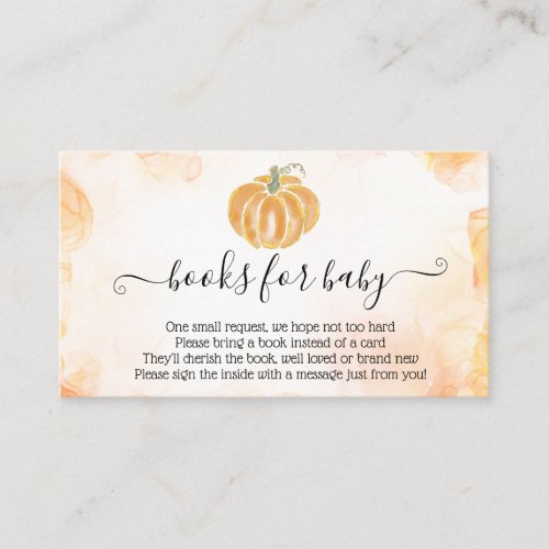 Pumpkin Books for Baby Fall Orange Enclosure Card