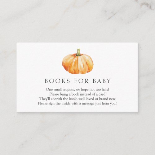 Pumpkin  Books for Baby insert card