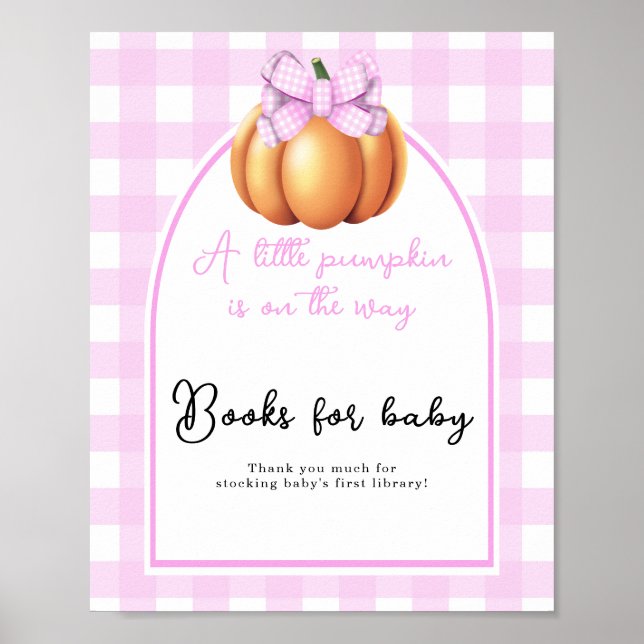 Pumpkin bow arch baby shower Books for baby Poster (Front)