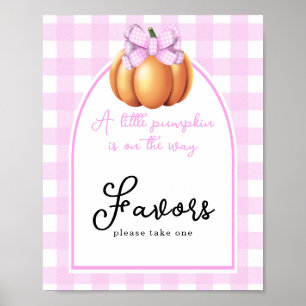 Pumpkin bow arch baby shower Favors Poster