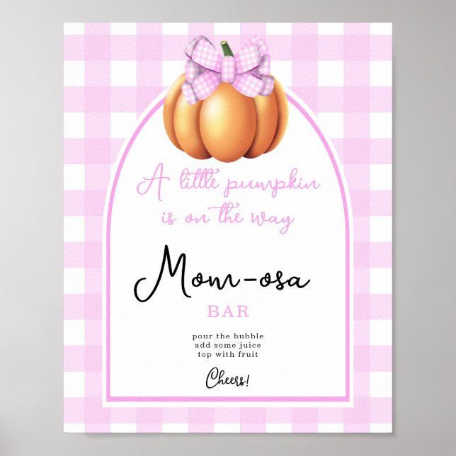 Pumpkin bow arch baby shower Momosa Bar Poster (Front)