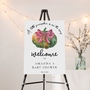 Pumpkin bow autumn welcome baby shower party foam board