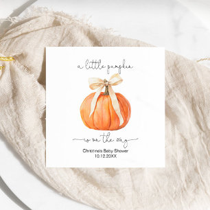 Pumpkin Bow Baby Shower Napkin