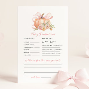 Pumpkin Bow Baby Shower Prediction Advice Game