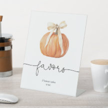Pumpkin Bow Favors Sign | Fall Baby Shower