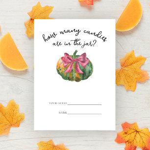 Pumpkin bow Guess how many candies game Enclosure Card