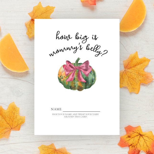 Pumpkin bow - How big is mommy's belly game Enclosure Card (Creator Uploaded)