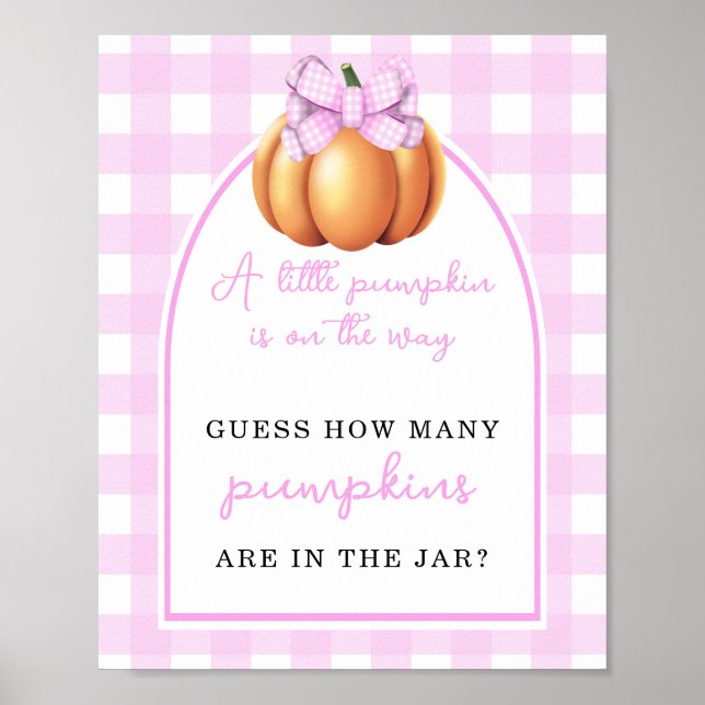 Pumpkin bow - How many pumpkins are in the jar Poster (Front)