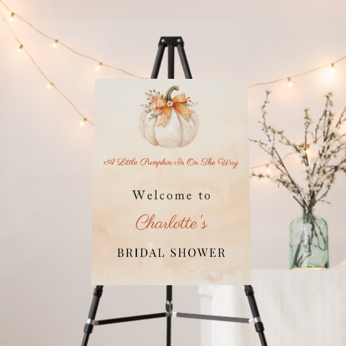 Pumpkin Bow Welcome Baby Shower Foam Board