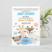 Pumpkin Boy Baby Shower By Mail Woodland Animal Invitation (Standing Front)