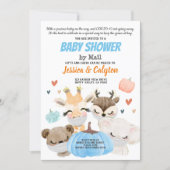 Pumpkin Boy Baby Shower By Mail Woodland Animal Invitation (Front)