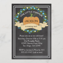 Pumpkin Boy Birthday Party Chalkboard Invitation