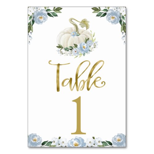 Pumpkin Boy Fall Baby Shower Table Number