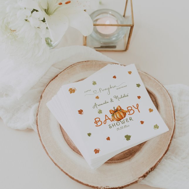 Pumpkin Boy Girl Baby Shower Minimalist Napkins (Creator Uploaded)
