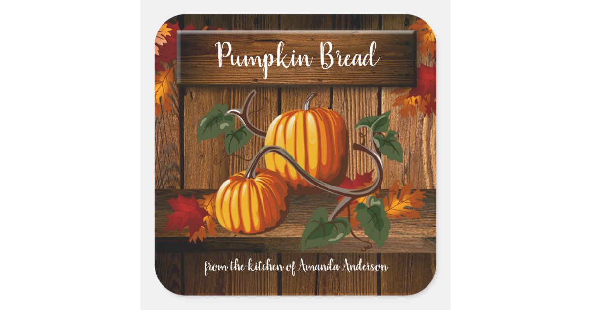 Pumpkin Bread Sq Label | Zazzle