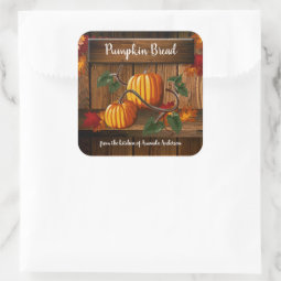 Pumpkin Bread Sq Label | Zazzle