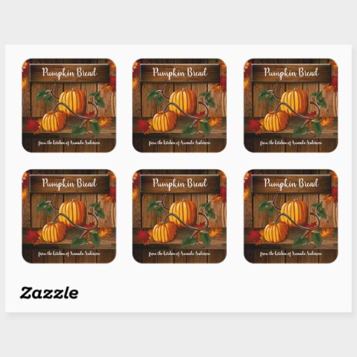 Pumpkin Bread Sq Label | Zazzle
