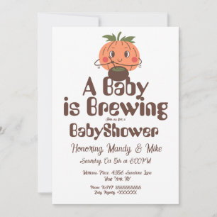 Pumpkin Brewing Baby Shower Halloween Party Invitation