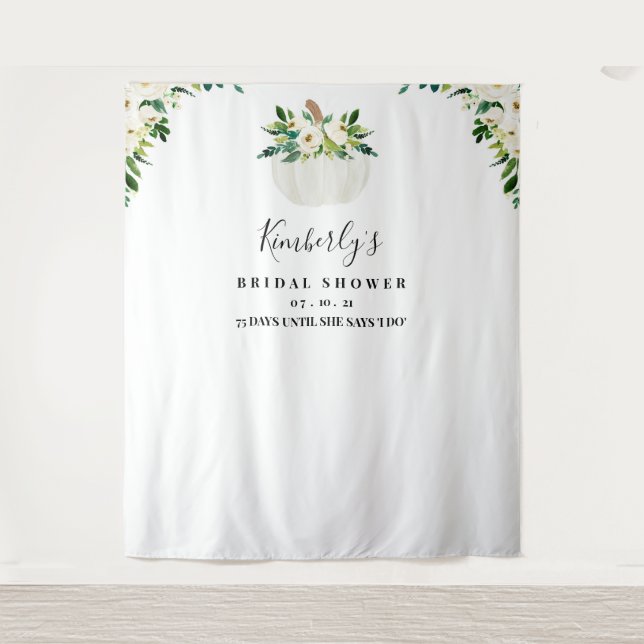 Pumpkin Bridal Shower Backdrop, Photo Booth Prop (Front)