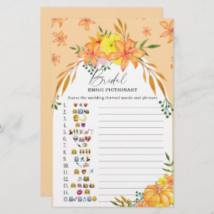 Pumpkin - bridal shower emoji pictionary game