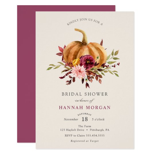 Pumpkin Bridal Shower invitation | Zazzle.com