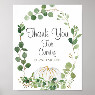 Pumpkin Bridal Shower Thank you for coming Poster