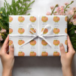 Pumpkin Bridal Shower Wedding Orange White  Wrapping Paper<br><div class="desc">Pumpkin Bridal Shower Wrapping Paper with watercolor pumpkin, rustic floral Sunflower Fall Bridal Shower, Wedding, Rehearsal Dinner, Couple's Shower. Use personalize this template option to change the text | Use customize further option to change the text style, size and color if required. Check out our store collection below for more...</div>