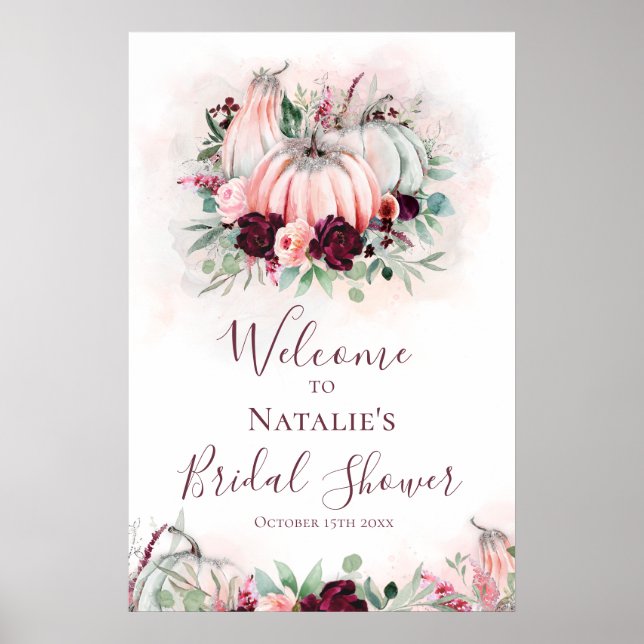Pumpkin Bridal Shower Welcome Poster (Front)