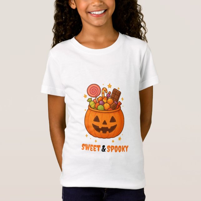 Pumpkin Bucket Full of Sweet - Halloween  T-Shirt (Front)