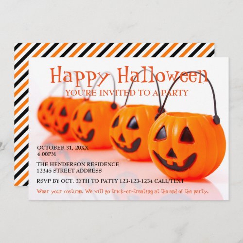 Pumpkin Buckets _ Halloween Party Invitation