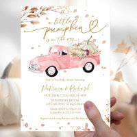Pumpkin Budget Fall Girl Baby Shower Invitation