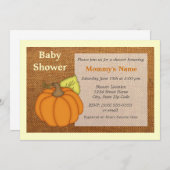Pumpkin Burlap Baby Shower Invitation (Front/Back)