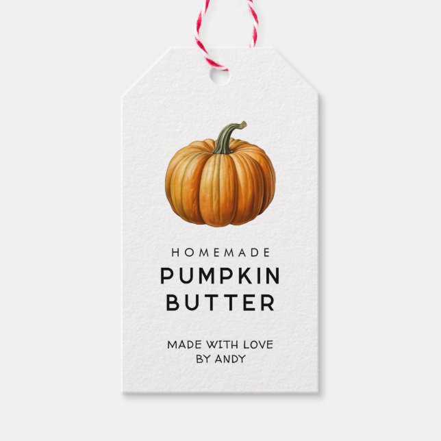 Pumpkin butter gift tag with vintage pumpkin (Front)