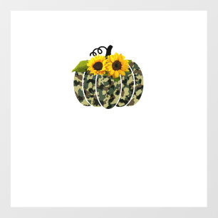 Pumpkin Camouflage and Sunflower Fall Outfit Thank Wall Decal