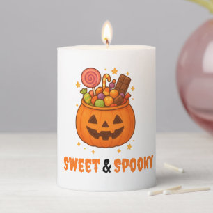 Pumpkin Candy Bucket Design - Halloween Pillar Candle